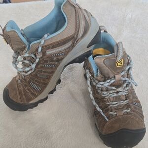 Keen Women's Brown and Light Blue Athletic Shoes